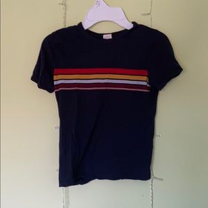 Colorful stripe cropped shirt